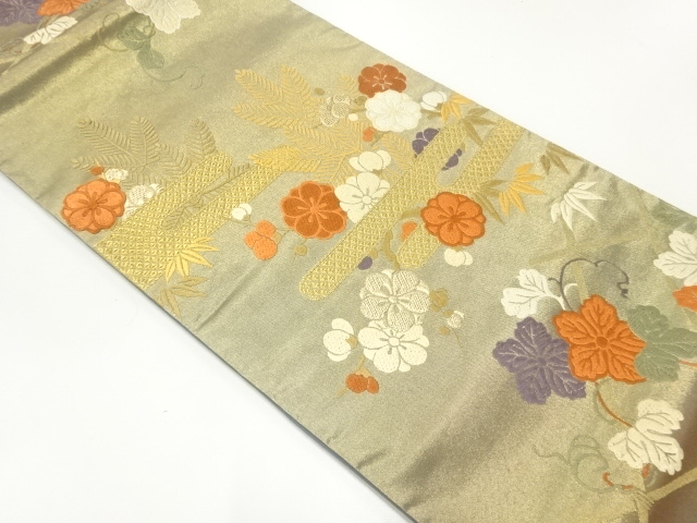 JAPANESE FUKURO OBI / KARA-ORI / WOVEN FLOWER